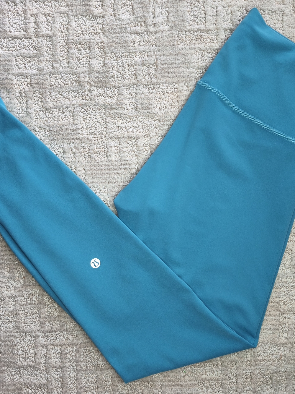 Lululemon Wunder Train High Rise Tight Everlux Leggings Teal Blue Size 8 EUC